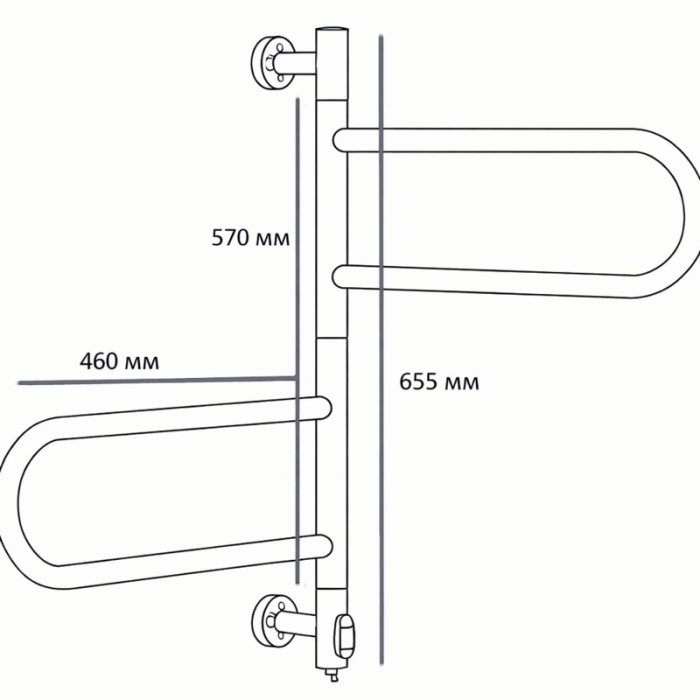 Сушарка для рушників електрична Zerix Turn EPT-6065 (поворотна, 70W) (ZX5029)