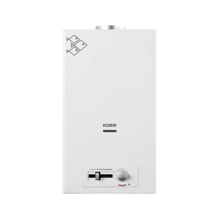 Газова колонка KOER KWH.G0410 WHITE димохідна з п'єзорозпалом 10 л/хв (колір білий) (KR5663)
