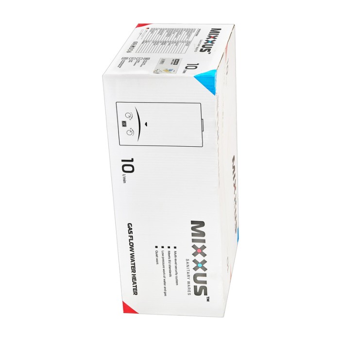 Газова колонка MIXXUS GWH-0610 BASIC GLASS димохідна 10 л/хв (панель зі скла з малюнком) (WH0027)