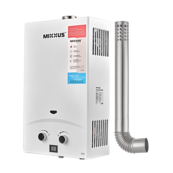 Газова колонка Mixxus GWH-0710 BASIC TURBO WHITE турбована 10 л/хв (WH0028)