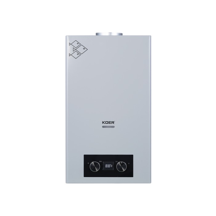 Газова колонка KOER KWH.G0110 GRAY димохідна 10 л/хв, колір сірий (KR5555)