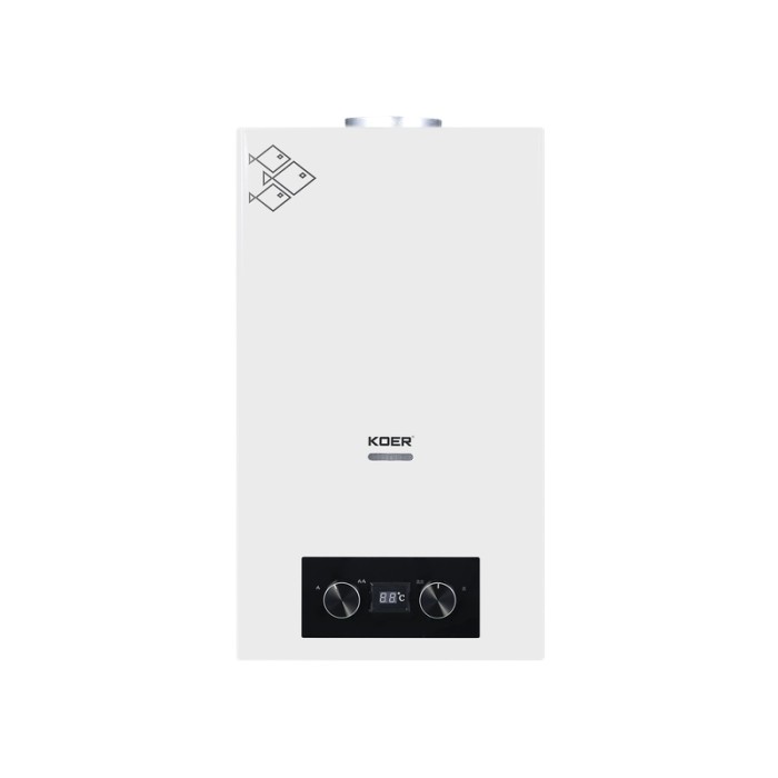Газова колонка Koer KWH.G0110 WHITE димохідна 10 л/хв, колір білий (KR5553)