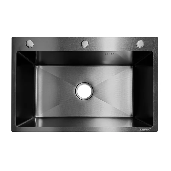 Мийка ZERIX ZH6845 DECOR GRAPHITE (3.0/0.8) з нержавіючої сталі (колір графіт) (ZX6183)