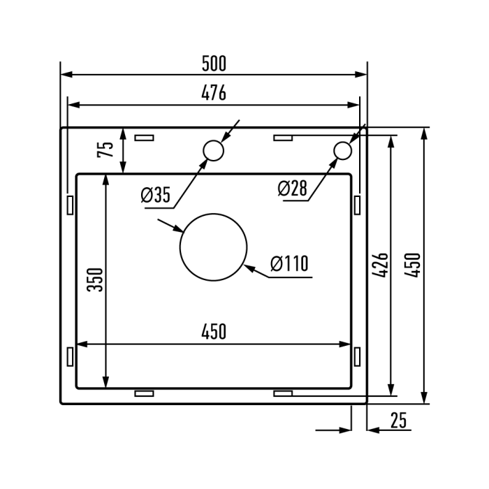 Мийка Mixxus MH5045 Decor SS Color (3.0/0.8) з нержавіючої сталі (колір нерж.) (MI8309)