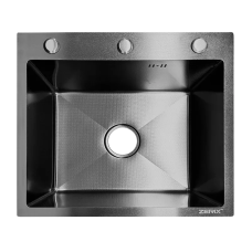 Мийка з нержавіючої сталі ZERIX ZH5045 DECOR GRAPHITE (3.0/0.8) (колір графіт) (ZX6167)