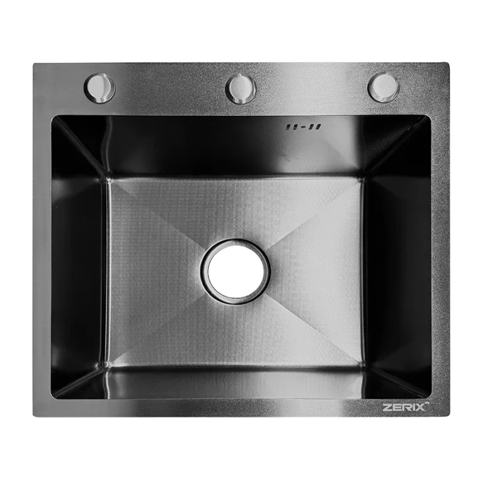 Мийка з нержавіючої сталі ZERIX ZH5045 DECOR GRAPHITE (3.0/0.8) (колір графіт) (ZX6167)