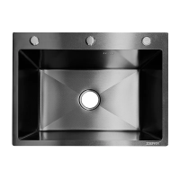 Мийка ZERIX ZH5545 DECOR GRAPHITE (3.0/0.8) з нержавіючої сталі (колір графіт) (ZX6171)