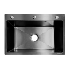 Мийка з нержавіючої сталі ZERIX ZH6045 MICRO DECOR GRAPHITE (3.0/0.8) (колір графіт) (ZX6177)