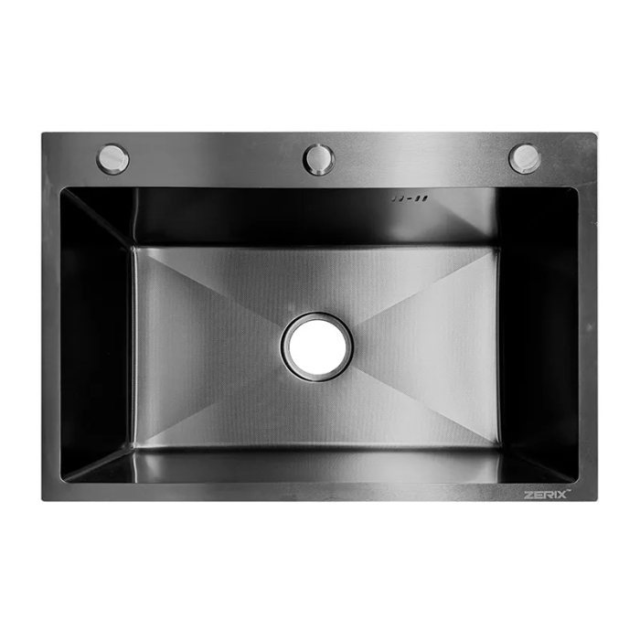 Мийка з нержавіючої сталі ZERIX ZH6045 MICRO DECOR GRAPHITE (3.0/0.8) (колір графіт) (ZX6177)