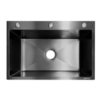 Мийка з нержавіючої сталі ZERIX ZH6045 DECOR GRAPHITE (3.0/0.8) (колір графіт) (ZX6175)