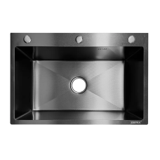 Мийка з нержавіючої сталі ZERIX ZH6045 DECOR GRAPHITE (3.0/0.8) (колір графіт) (ZX6175)