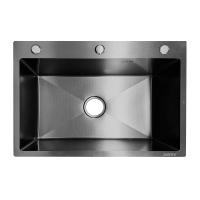 Мийка ZERIX ZH6545 MICRO DECOR GRAPHITE (3.0/0.8) з нержавіючої сталі (колір графіт) (ZX6181)