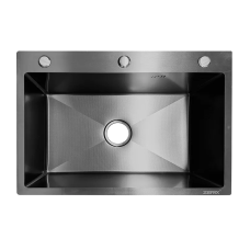 Мийка ZERIX ZH6545 MICRO DECOR GRAPHITE (3.0/0.8) з нержавіючої сталі (колір графіт) (ZX6181)
