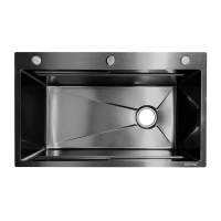 Мийка з нержавіючої сталі КОМПЛЕКТ ZERIX ZH6845-SET-05 MICRO DECOR GRAPHITE (3.0/0.8) (колір графіт) (ZX6197)