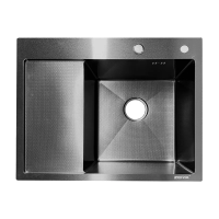 Мийка з нержавіючої сталі ZERIX ZH6350R DECOR GRAPHITE (3.0/0.8) (колір графіт) (ZX6193)