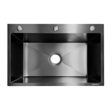 Мийка ZERIX ZH6545 DECOR GRAPHITE (3.0/0.8) з нержавіючої сталі (колір графіт) (ZX6179)
