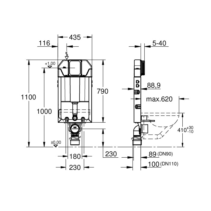 Бачок прихованого монтажу Grohe (39683000)
