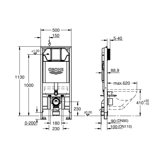 Інсталяція для унітазу Grohe Rapid SL Slim (39687000)