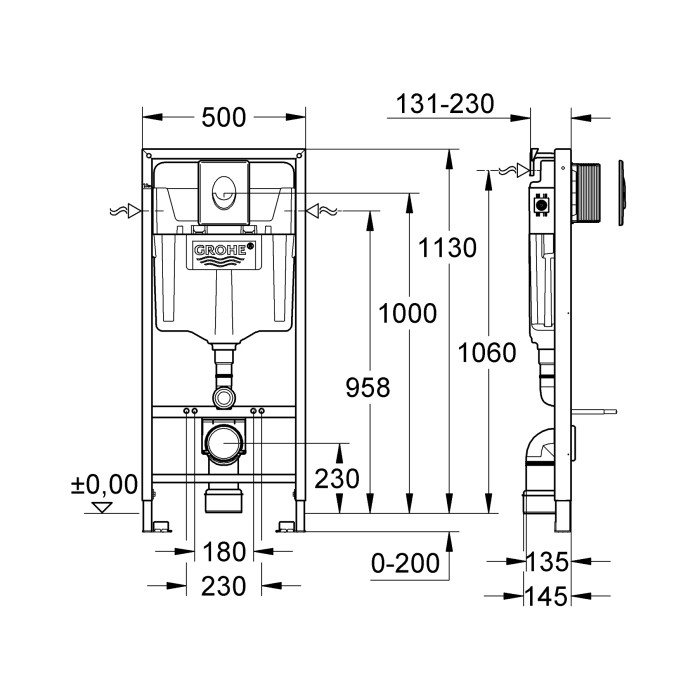 Система інсталяції для унітазу 3 в 1 Grohe Rapid SL (38721001)