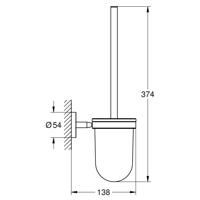 Туалетний йоржик у комплекті Grohe Bau Cosmopolitan Neutral (40463001)