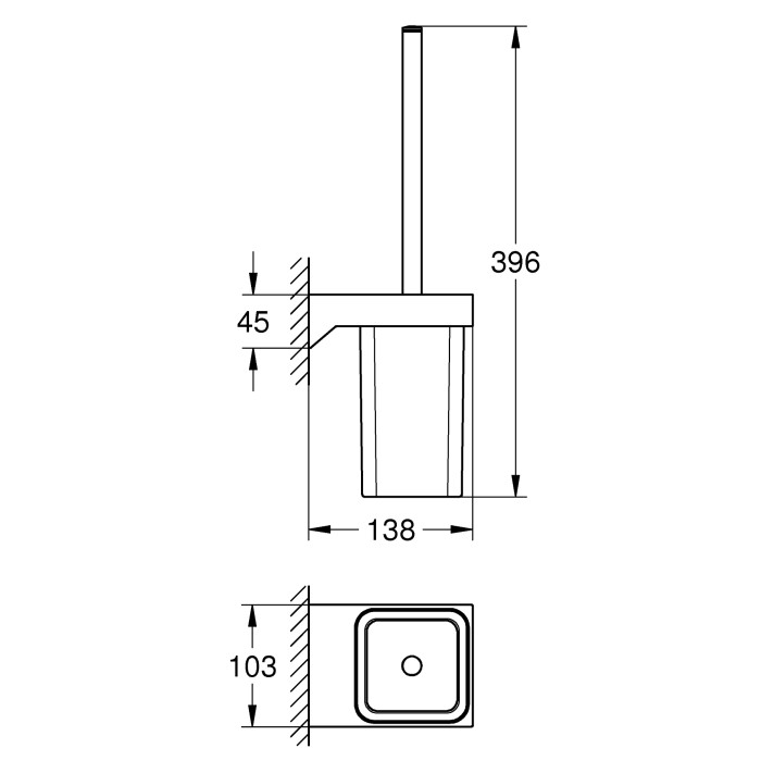 Туалетний йоржик у комплекті Grohe Selection Cube (40857000)