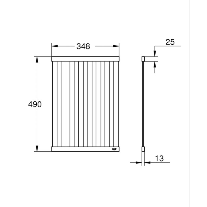 Складна велика полиця для посуду L-розмір 490 Grohe (40854SD0)