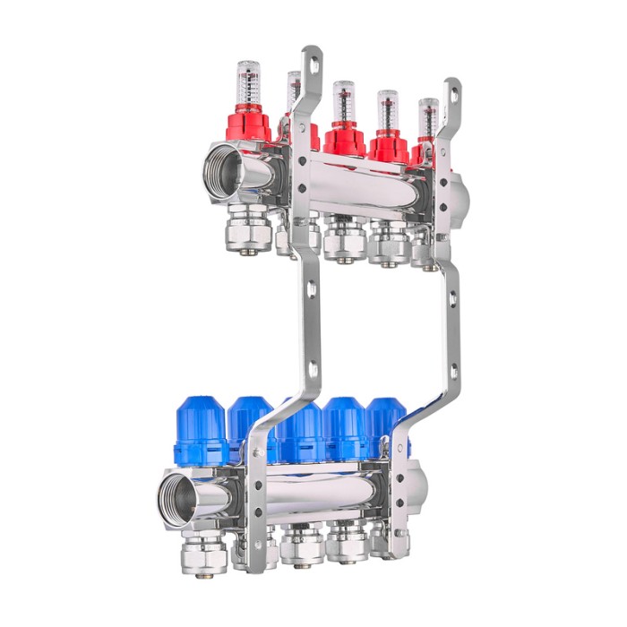 Колекторний блок з витратомірами та євроконусами Koer KR.1210-6 - 1"x6 WAYS (KR5268)