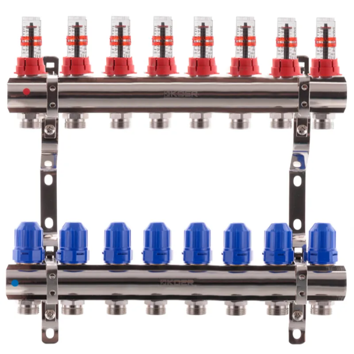 Колекторний блок з витратомірами Koer KR.1110-08 1"x8 ways (KR2645)