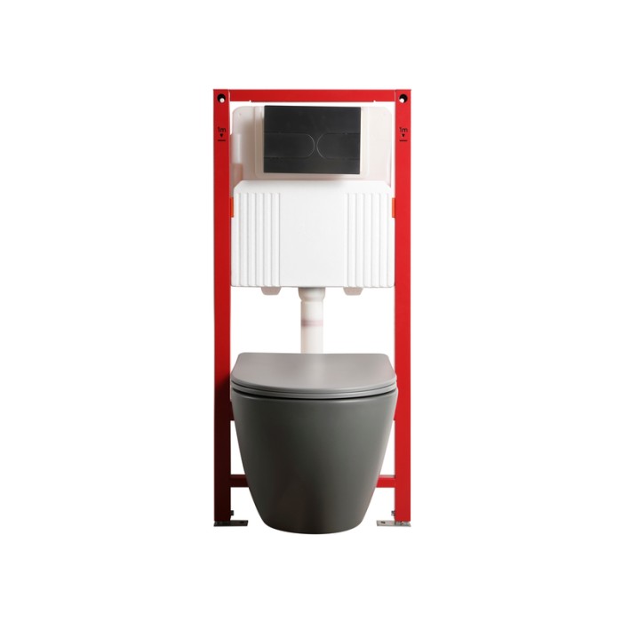 MIXXUS PREMIUM ELLIPSE-SET-2101 GRAY Комплект: Унітаз система змиву TORNADO 3.0+ Інсталяція з панеллю змиву GUN GRAY (MP6668)