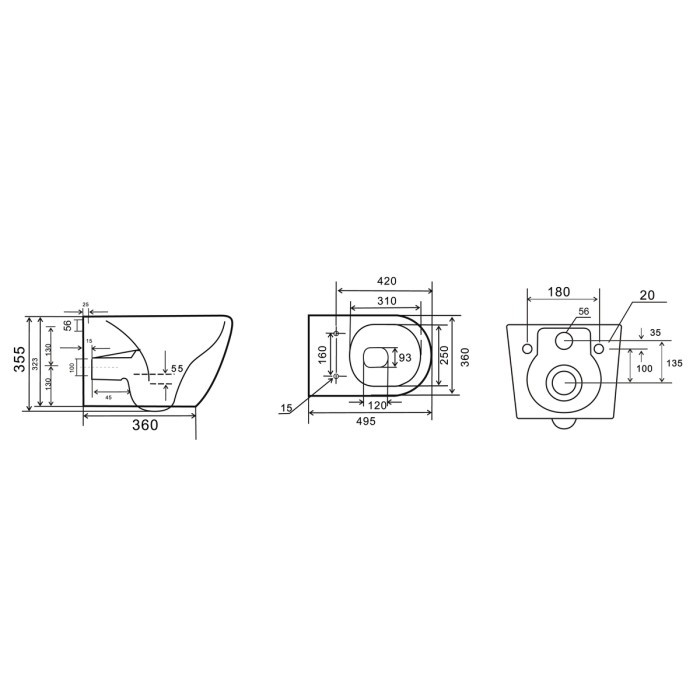 MIXXUS PREMIUM ELLIPSE-SET-2101 GRAY Комплект: Унітаз система змиву TORNADO 3.0+ Інсталяція з панеллю змиву GUN GRAY (MP6668)