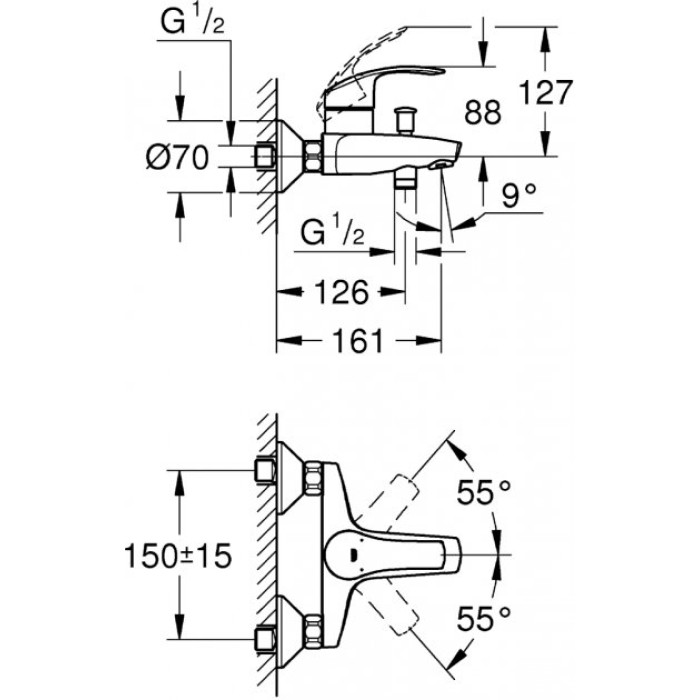 Набір змішувачів Grohe Eurosmart (124458)