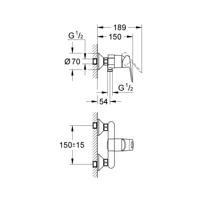 Душовий комплект 2в1 Grohe BauLoop UA26129002N (2334000+27598001) (UA26129002N)