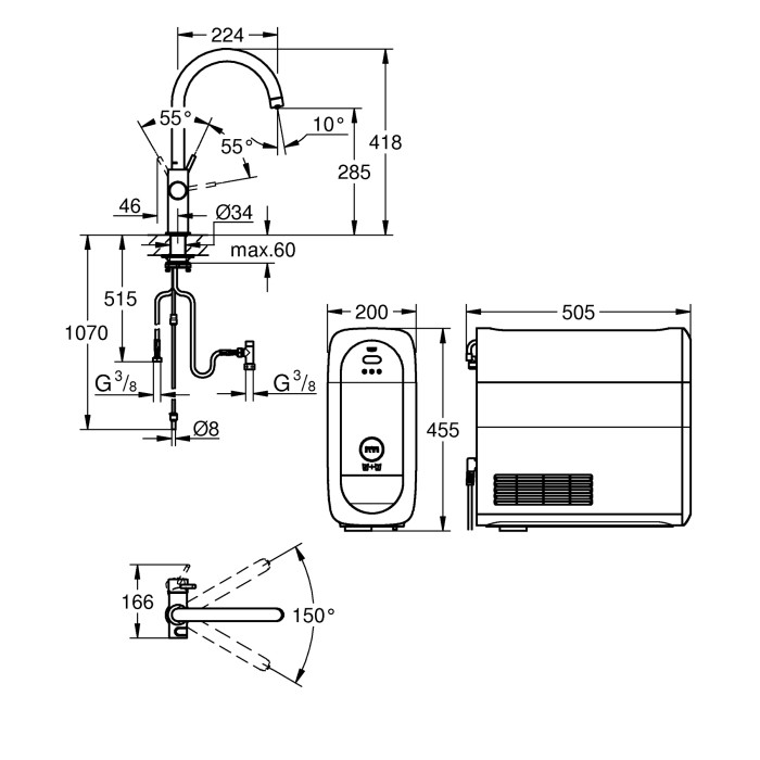 Система фільтрів для питної води зі змішувачем Grohe Blue Home Connected (31455001)