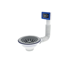 Випуск різьбовий Zerix KS-01 3 1/2" з гнучким прямокутним переливом (ZX5091)
