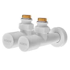 Комплект кранів для рушникосушки кутовий Koer KR.SET.534 WHITE - M1/2''xM1/2'' подовжений (KR5843)
