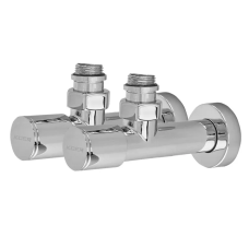 Комплект кранів для рушникосушки кутовий Koer KR.SET.533 - M1/2''xM1/2'' подовжений, хромований (KR5842)
