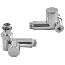 Комплект кранів для рушникосушки кутовий Koer KR.SET.551 - M1/2''xM1/2'' під ТЕН хромований (KR5841)