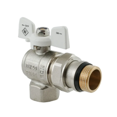 Кран кульовий з американкою Nolf classic NFC.983-08-3/4" FM ГШМ WHITE кутовий "антипротікання" (NF3163)
