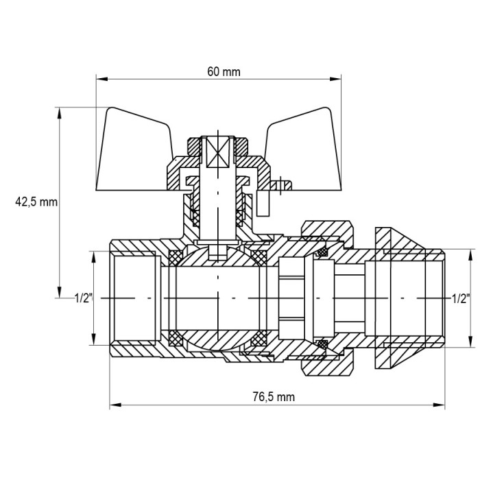 Кран з американкою 1/2" "антіпротечка" (Koer KR.227.W-Gi) білий (KR0190)