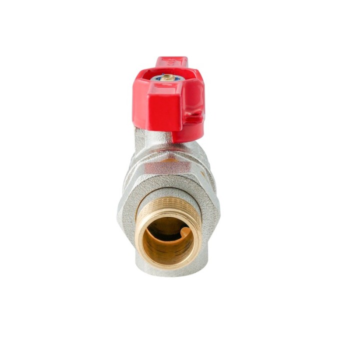 Кран з американкою кутовий Koer Extreme KE.228-15 - 1/2" ручка "метелик" червона (KR5763)