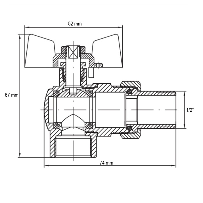 Кран з американкою 1/2" "антіпротечка"(Koer KR.228.W-Gi) кутовий білий (KR0195)