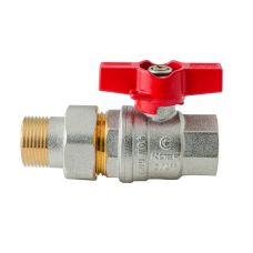 Кран з американкою Koer Extreme KE.227-20 - 3/4" ручка "метелик" червона (KR5766)