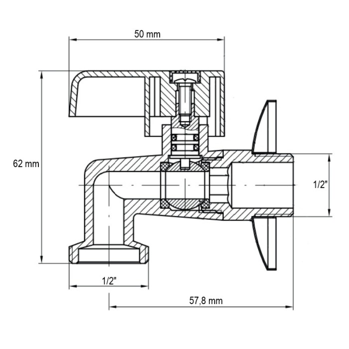 Кран для холодної води Koer KR.258 - 1/2" (KR2876)