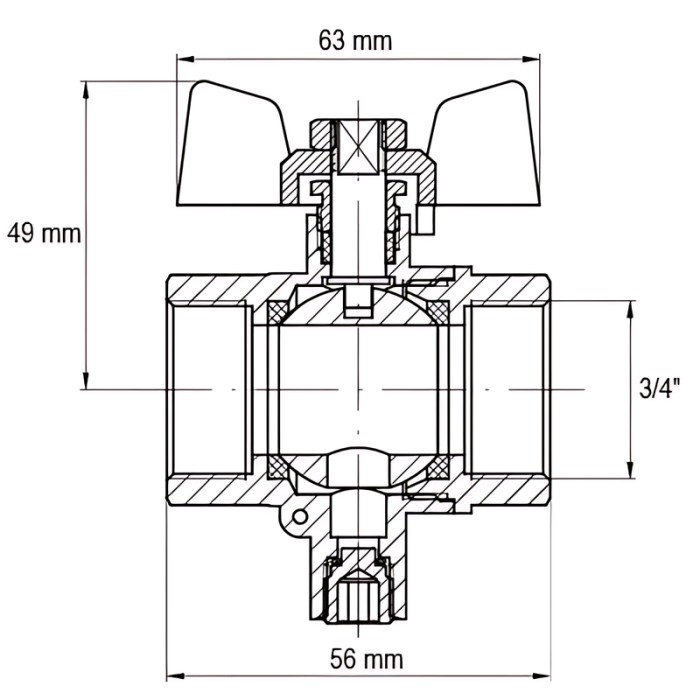 Кран ГГМ для підключення датчика температури Koer KR.230 - 3/4" (KR3068)