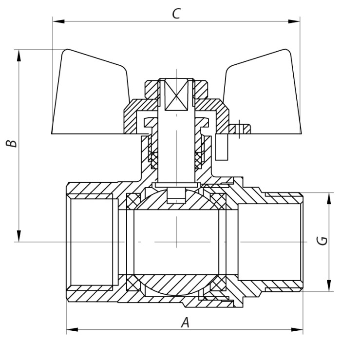 Кран кульовий СК 1/2" ГГМ art. 602 (WP0070)