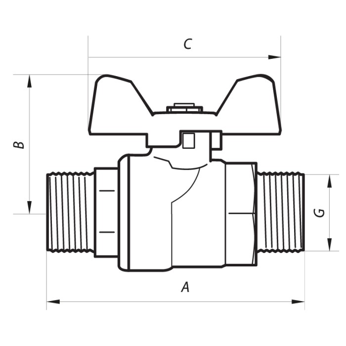 Кран кульовий 1/2" ШШМ (NF.731) Nolf (NF2954)