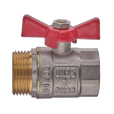 Кран кульовий ГШМ, ручка "метелик" червона Waterpro WP607-25FMW - 1" FMW (WP2917)