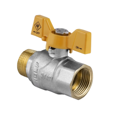 Кран кульовий Nolf NF.722 - 3/4" FM ГШМ YELLOW, ручка "метелик" жовта (NF2952)