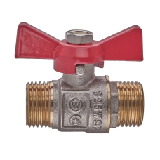 Кран кульовий ШШМ, ручка "метелик" червона Waterpro WP608-15MMW - 1/2" MMW (WP2916)