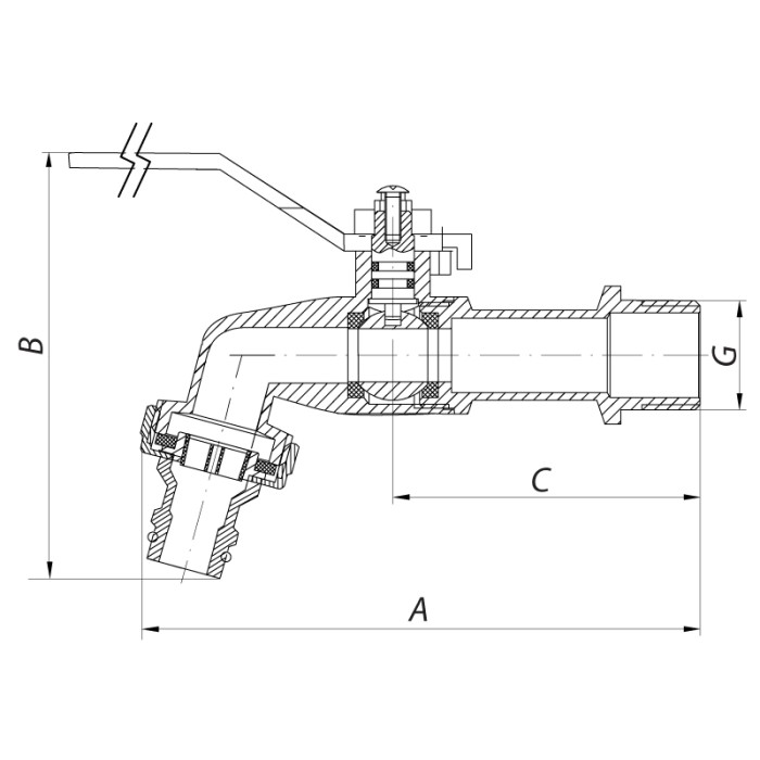 Кран пивний 1/2" СК (WP0063)